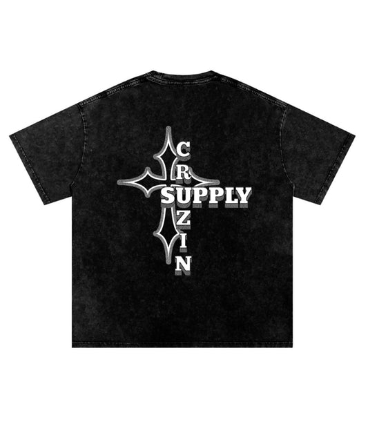 Acid Wash Cross Tee