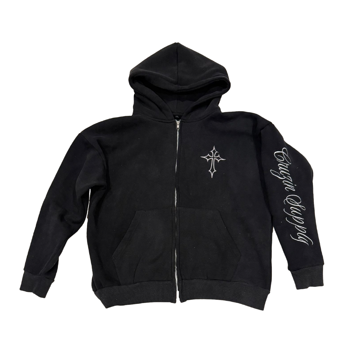 Acid Wash Zip Hoodie